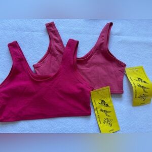Vintage pink dance aerobics sports bras